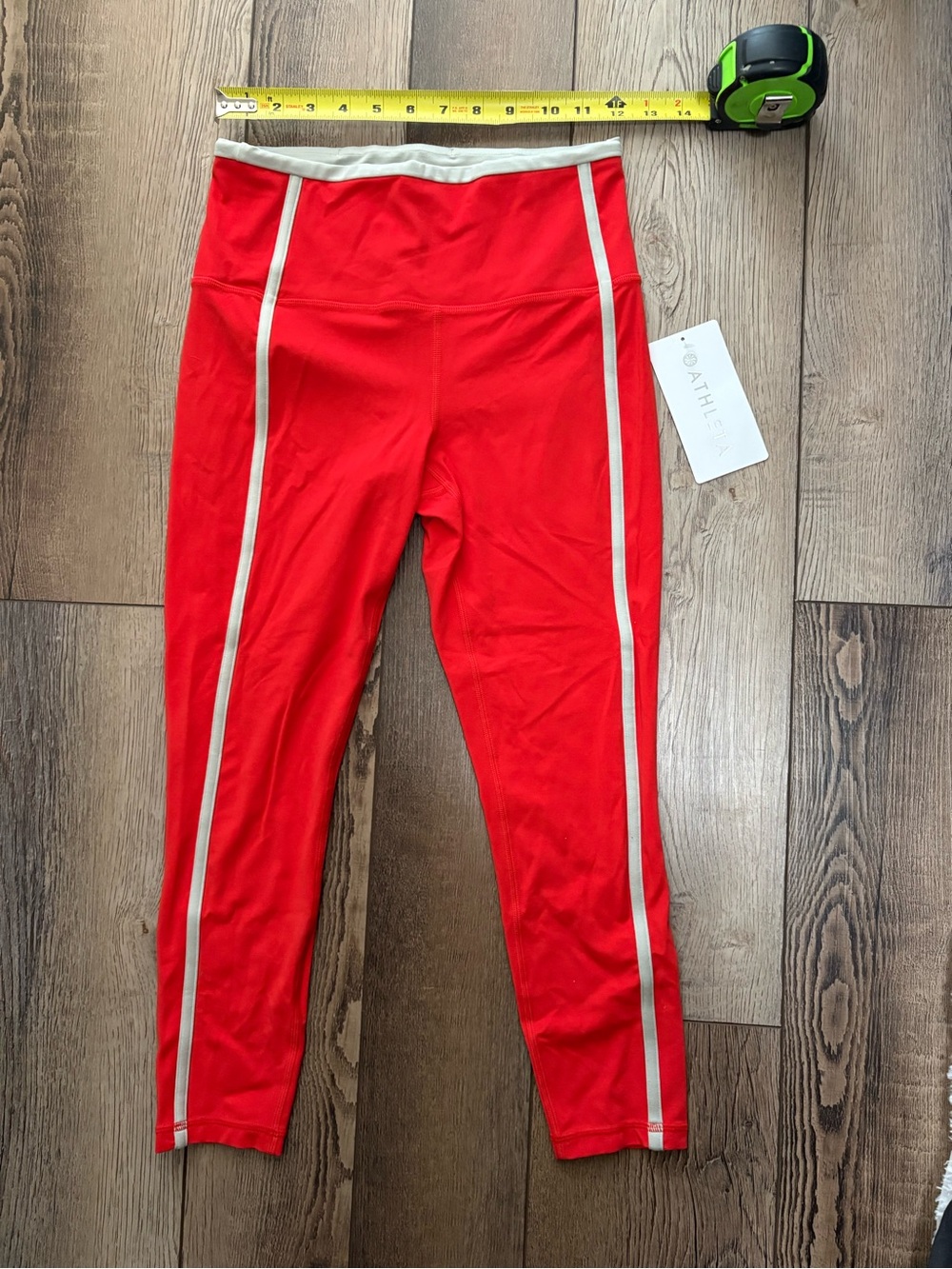 Athleta Ultra High Rise Elation 7/8 Tight Red Stripe Small NWT